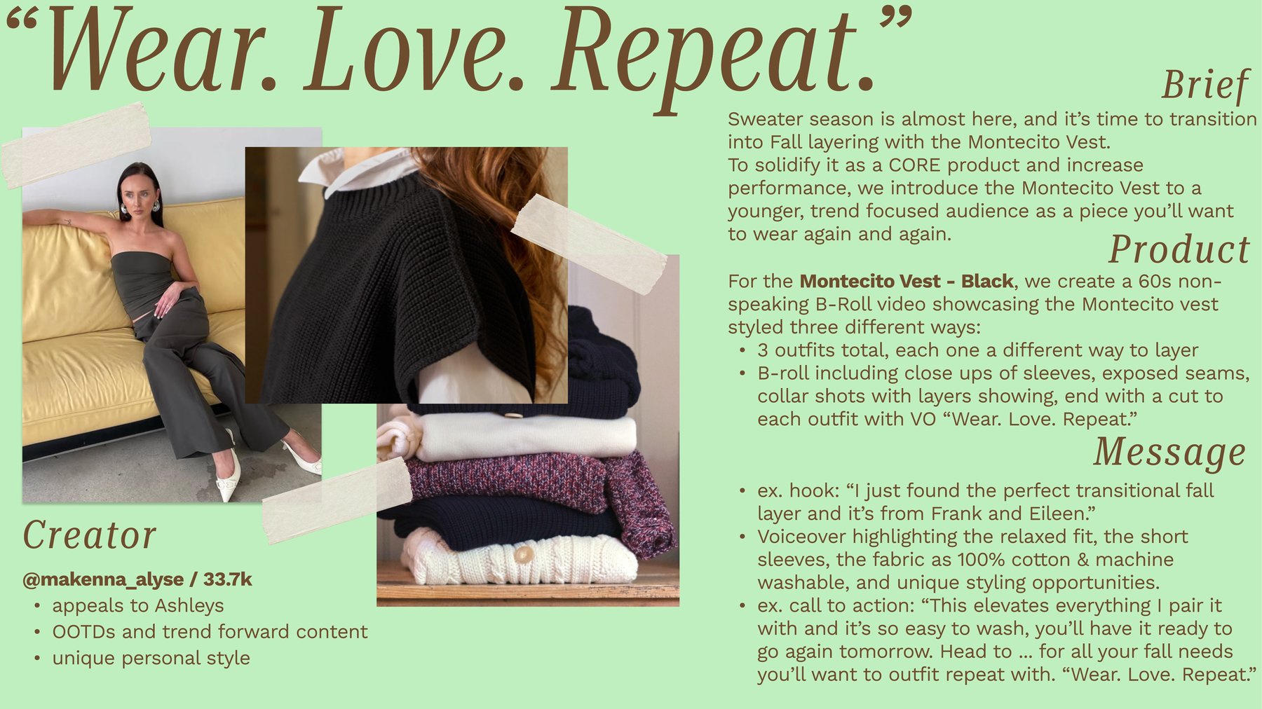 Wear Love Repeat campaign brief