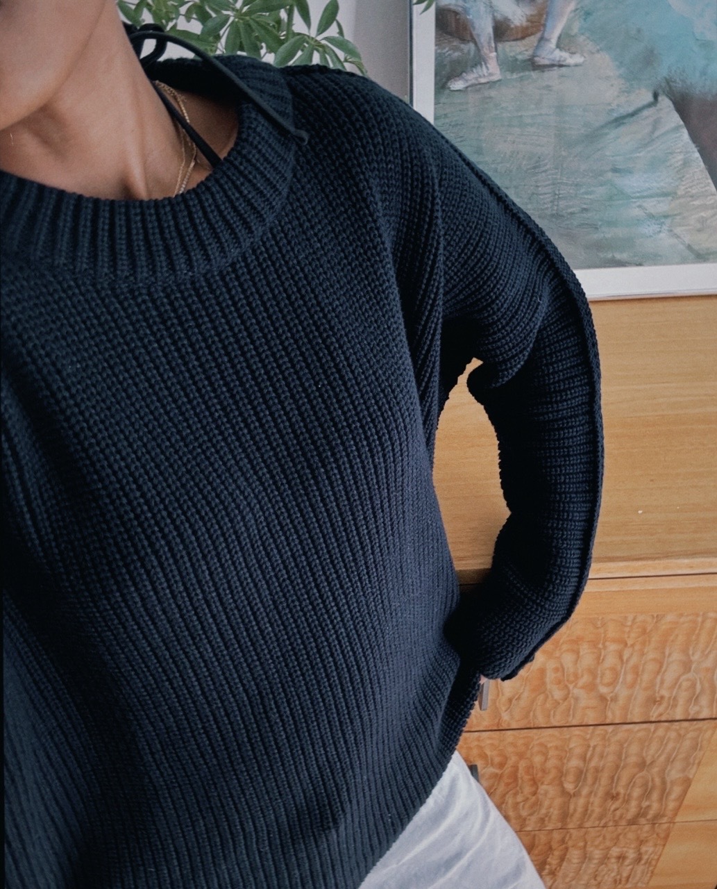 Frank & Eileen selfie — Pebble sweater